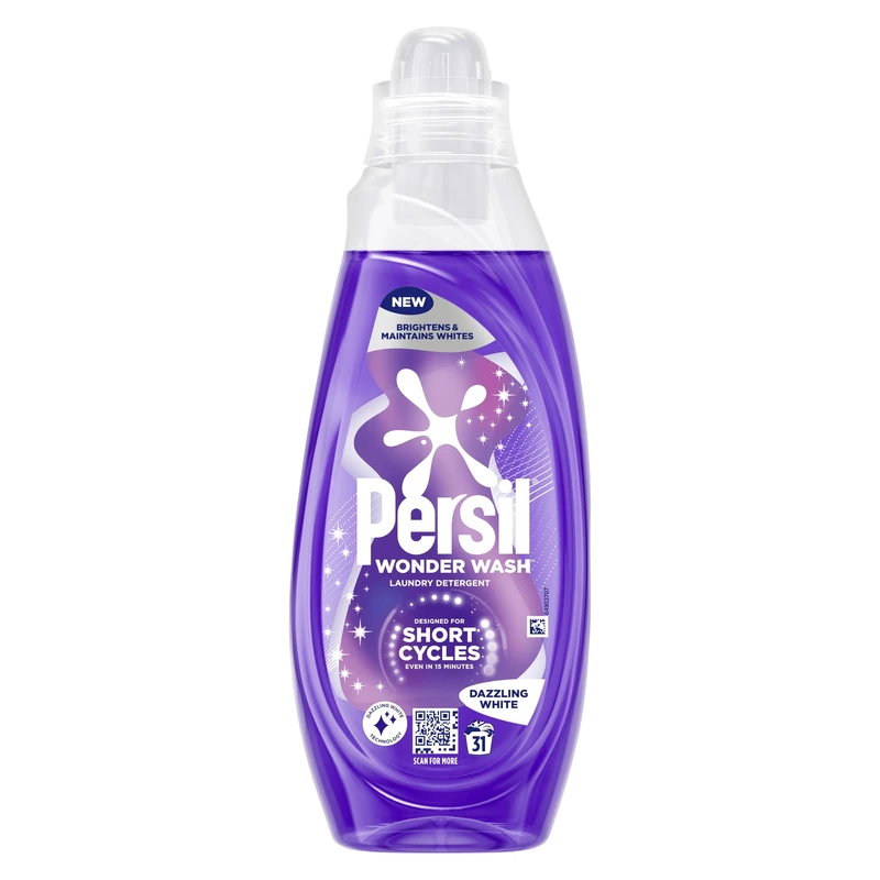Persil Wonder Wash Dazzling Liquid Detergent Featuring Dazzling Technology Maintains and Brightens White Clothes 837 ml (31 Washes)