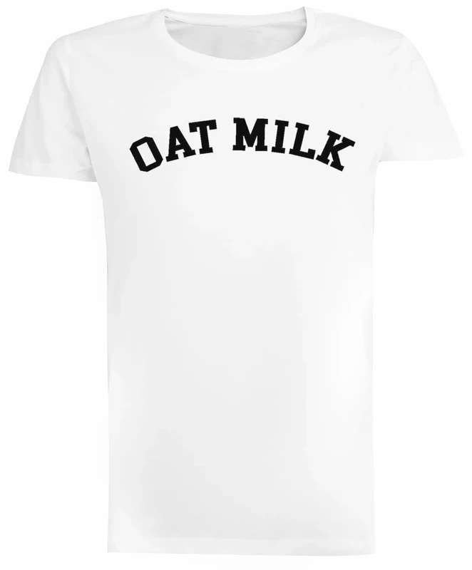 Oat Milk Urban Outfitters Aesthetic White Short Sleeve T-Shirt for Women, white us, XS