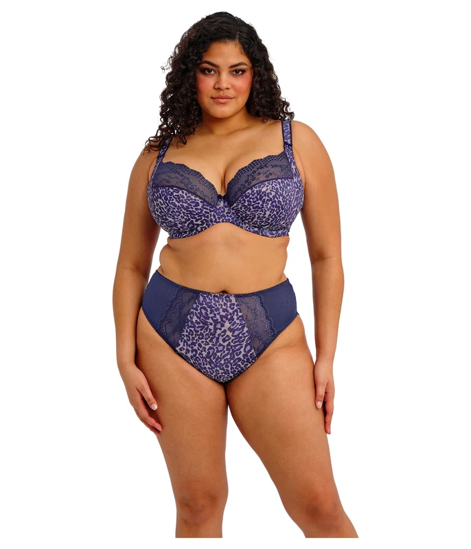 Elomi Women's Lucie Stretch Lace Underwire Plunge Bra, Midnight, 38GG US