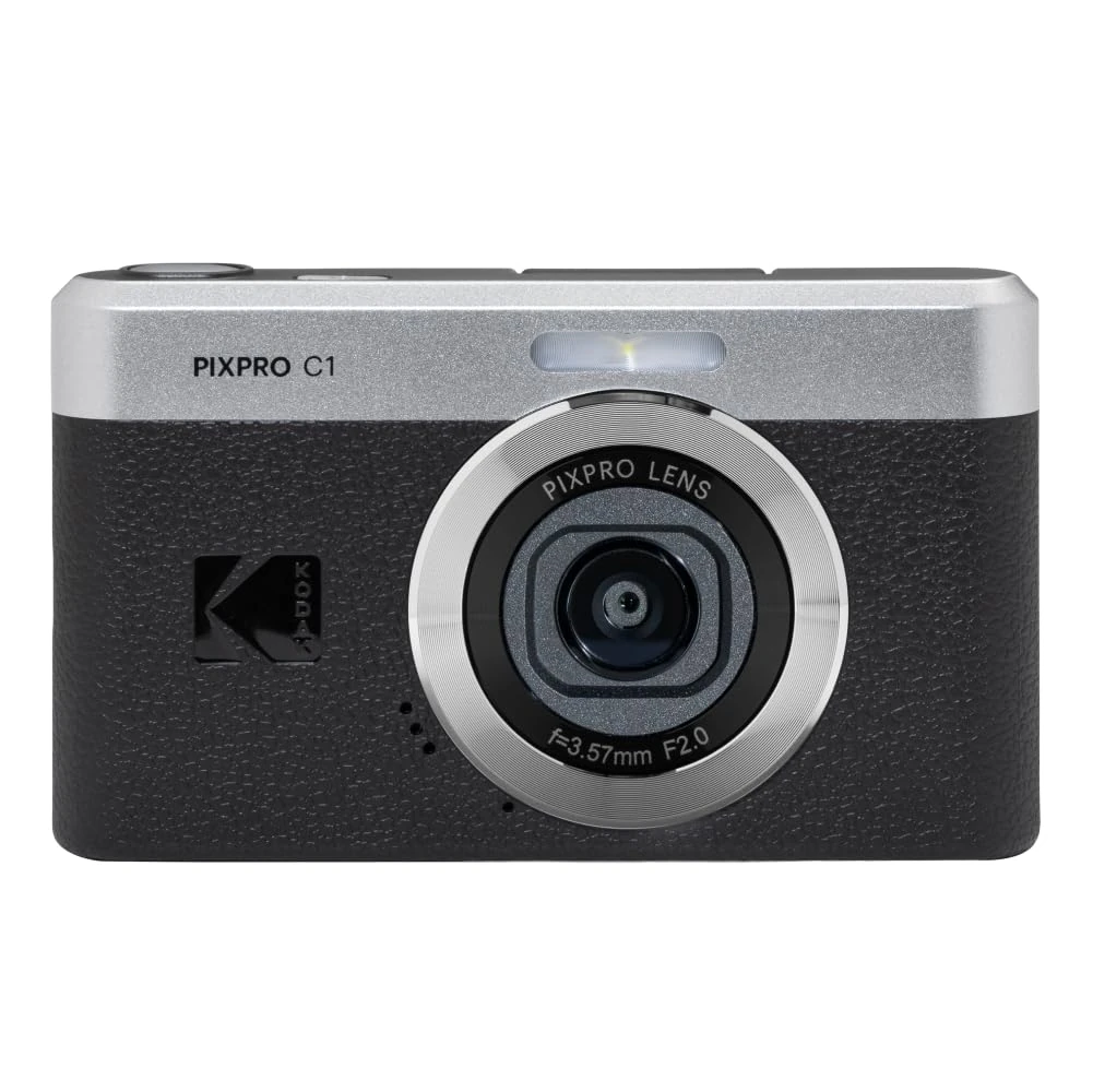KODAK Pixpro C1 – Ultra-Compact Digital Camera | 13MP BSI CMOS, 4X Zoom, 2.8" LCD Screen, LED Flash, Built-in Battery – Black