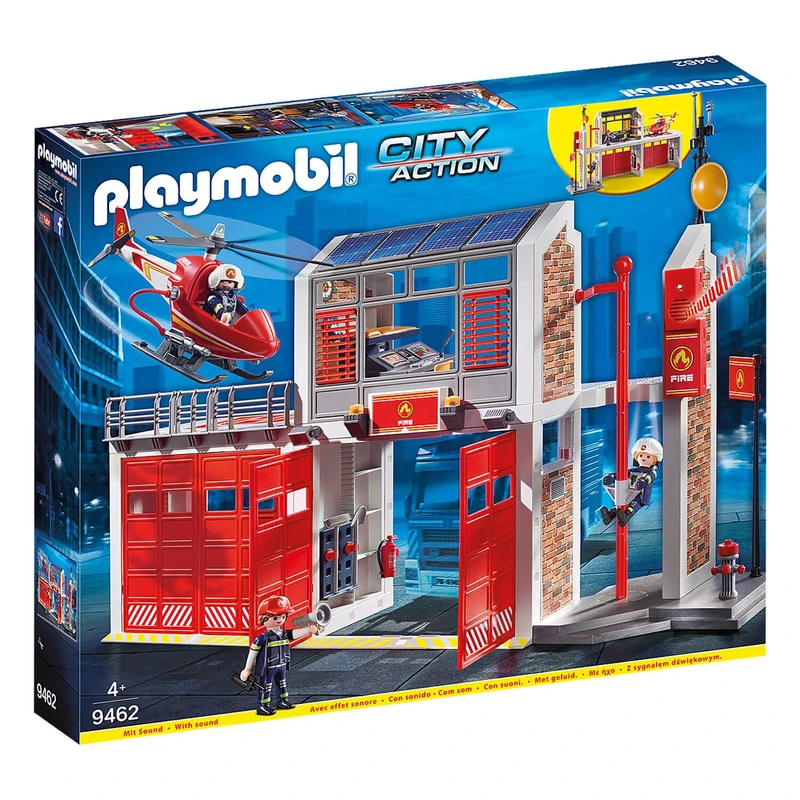 Playmobil Fire Station (9462) – Multi‑Level Fire Station Playset with Figures, Equipment & Accessories – Imaginative Rescue Role‑Play Toy for Children Aged 4+ - Image 1