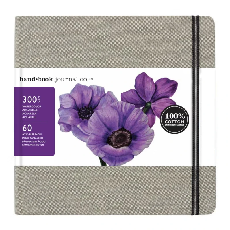 Speedball Fluid 100 Journal, Square 8.25 x 8.25”, Acid-Free Paper, Plain Sheets, Art, Cold-Press Texture, Artists Watercolour Painting Paper, Mixed Media