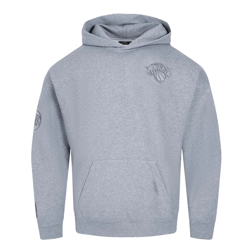 Pro Standard Mens NBA New York Knicks Neutral Pull Over Hoodie Dark Heather Gray 3XL
