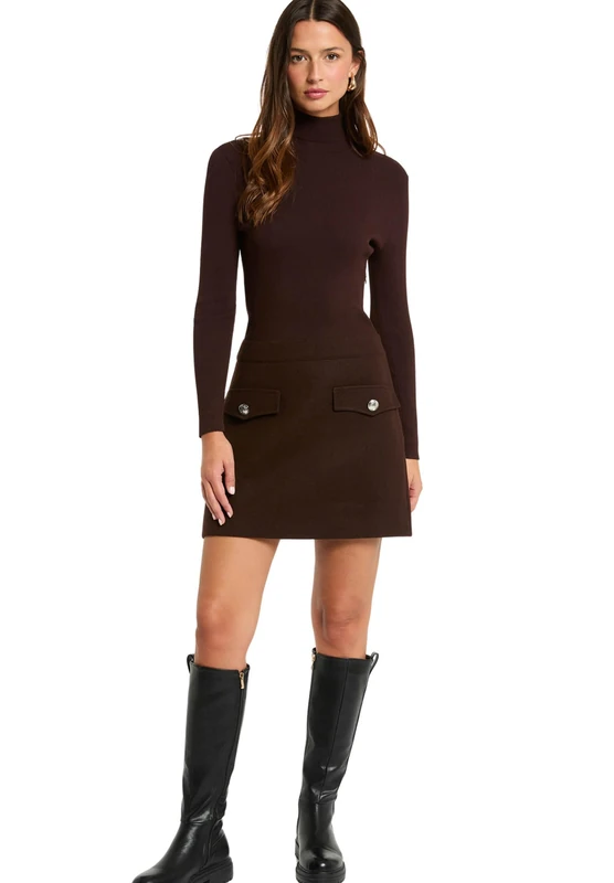 Morgan Women's 242-regoya Dress, Coffee m, 10