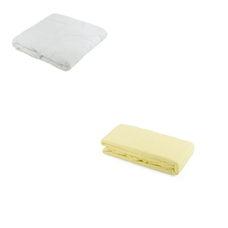 Junior Joy Baby 4.5 TOG Cot Bed Duvet & 100% Cotton Cot Bed Duvet Cover Set – Soft, Breathable, Lightweight – Machine Washable – Multiple Colors (Cot Bed Size 120x150cm),(Lemon)