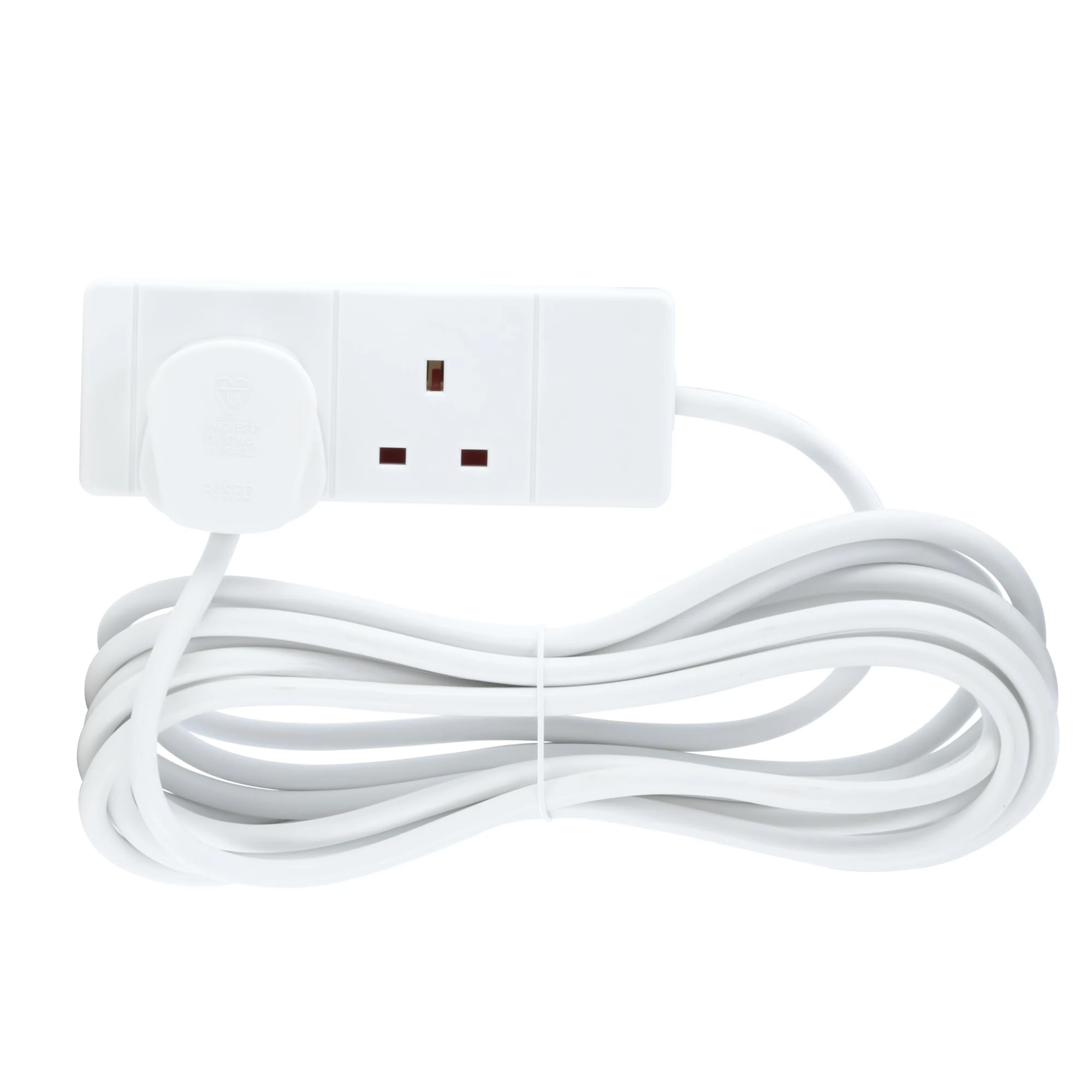 STATUS 2 Socket Extension Lead, 2m Cable 13A White Power Strip for Home, Office or School. (2WS2MCP20)