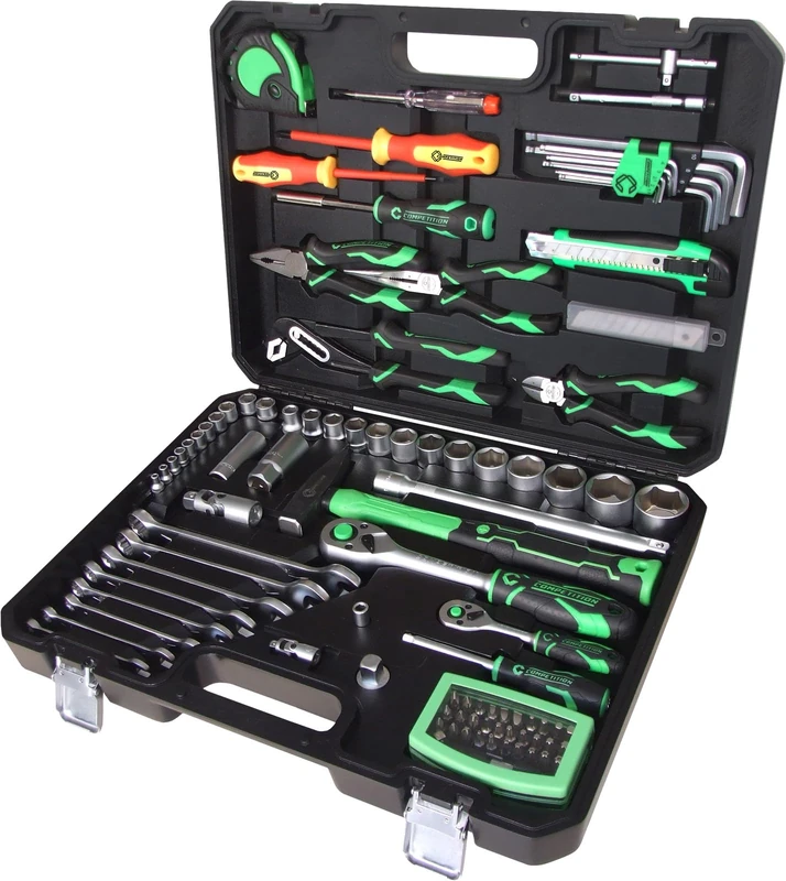 COMPETITION 512.0107 1/4 Inch + 1/2 Inch Universal Tool Set, 106 Pieces (Powered by KS Tools) - Image 1