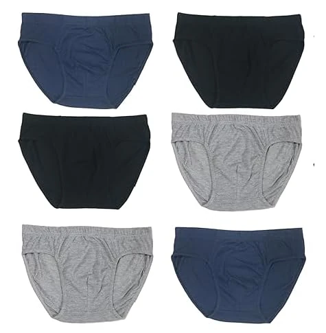 reshmena® 6 Men Briefs Underwear Cotton brief Classic Stretch Fit Comfortable Underpants Men Multipack Brief Hipster Assorted Colors Size XL