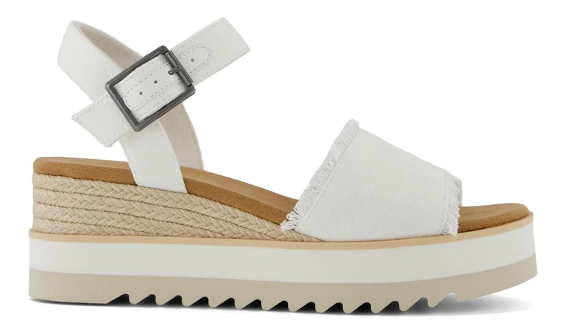 TOMS Women's, Diana Sandal, White Canvas/Fray, 6 UK
