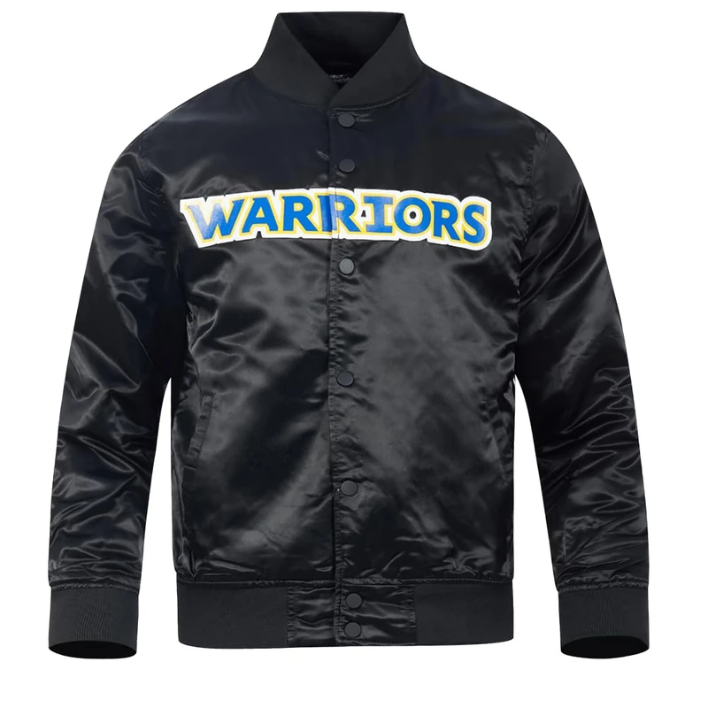 Pro Standard Mens NBA Golden State Warriors Classic Satin Jacket Black 3XL