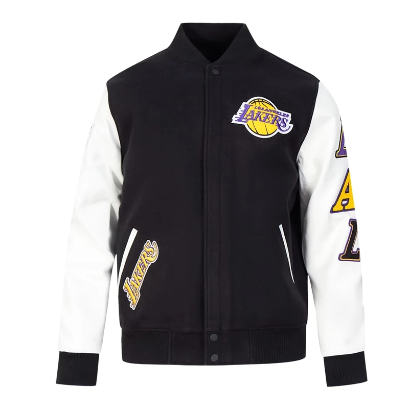 Pro Standard Mens NBA Los Angeles Lakers Classic Varsity Jacket Black/White M60030 M - Image 1