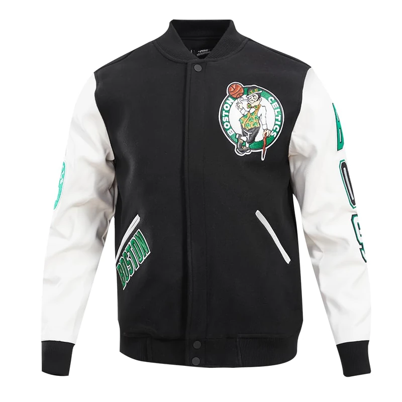 Pro Standard Mens NBA Boston Celtics Classic Varsity Jacket Black/White M60030 XL