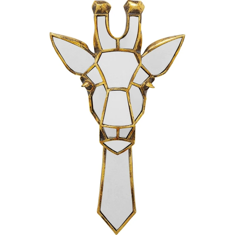 Kare Design Wall Object Giraffe Mirror, Gold, Elegant, Wall-Mounted, Decorative Home Accessories, Gift, Room Decor, Home Decoration for Living Room, Bedroom, Hallway, Home Office, 45x26x5 cm