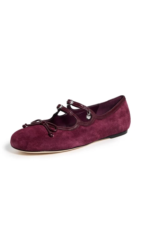Marc Jacobs The Kiki Ballerina Dark Plum 7 UK - Image 1