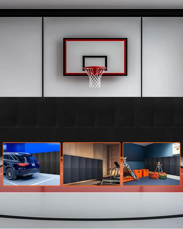 VEVOR Gym Wall Padding, 60 x 20 x 2 inch Tear-Resistant Wall Mat, Removable 2" Thick Foam High Density Basketball Court Wall-Mounted Padding, Durable Waterproof Protective Pad for Gym Garage Basement