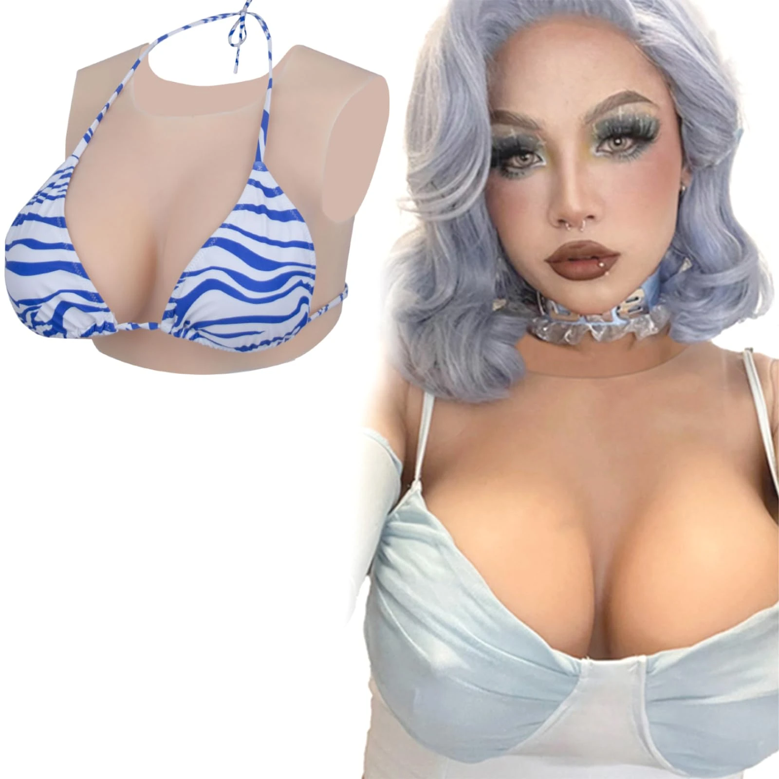 ALZRGORA Silicone Breasts Fake Breast silicone breast plate Silicone Breastplate C-G Cup For Drag Queen Crossdresser Cosplay