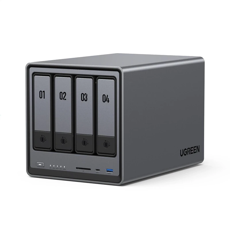 UGREEN NASync DXP4800 4-Bay Desktop NAS, Intel N100 Quad-core CPU, 8GB DDR5 RAM, 32G eMMC, 2 * 2.5GbE, 2 * M.2 NVMe Slots, 4K HDMI, Network Attached Storage (Diskless)