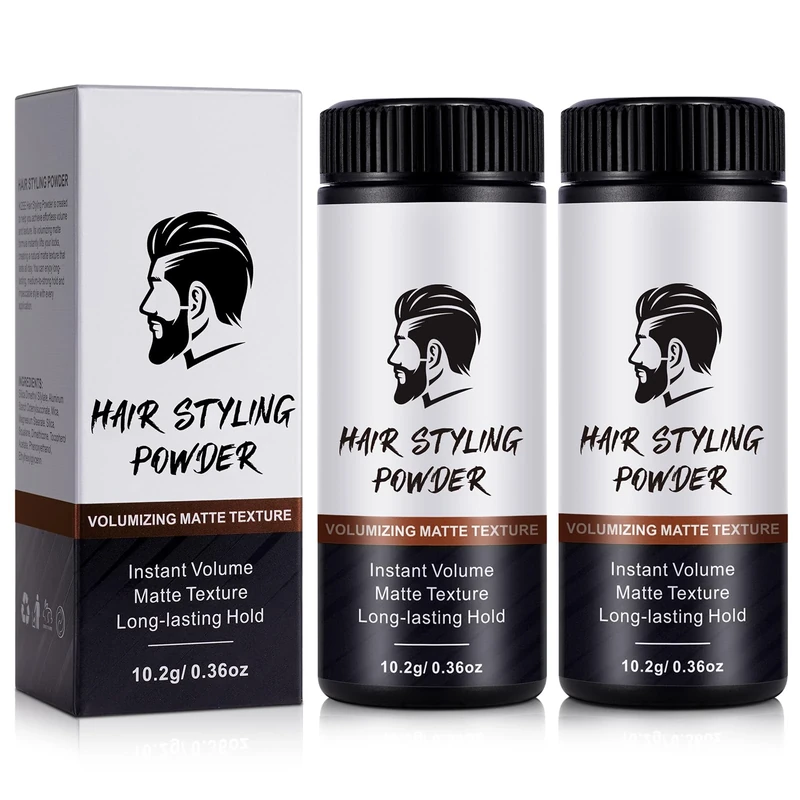 2PCS Hair Styling Powder for Men & Women, Hairs Texturizing Powders, Volumizing Powder for Hair, Long-lasting Hold, Matte Texture Powder for Men, Easy To Use