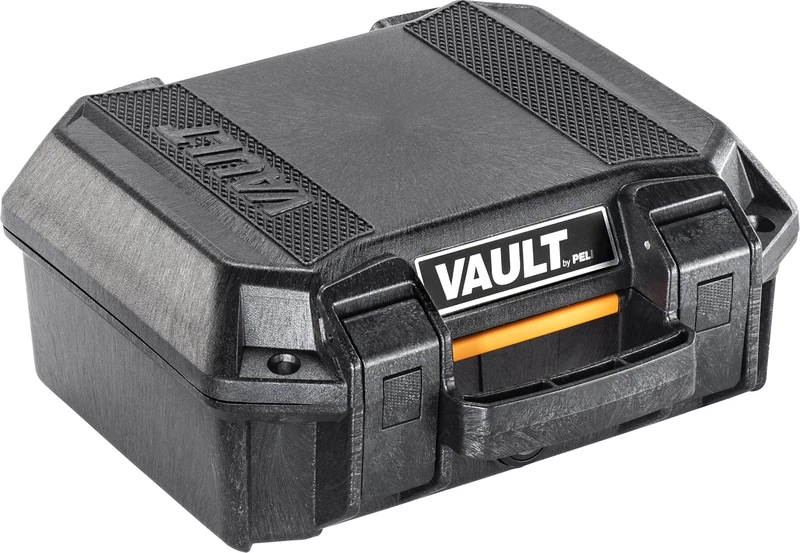 Peli Vault V100 Protective Case; Superior Protection for Valuable Equipment; Weather-Resistant & Dustproof; Internal Volume: 6.5 litres; Colour: Black