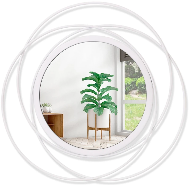 HLFMVWE 24 Inches Decorative Wall Round Mirror for Home Decor for Living Room, Bathroom, Bedroom, Washrooms Modern Circle Mirror with Metal Frame