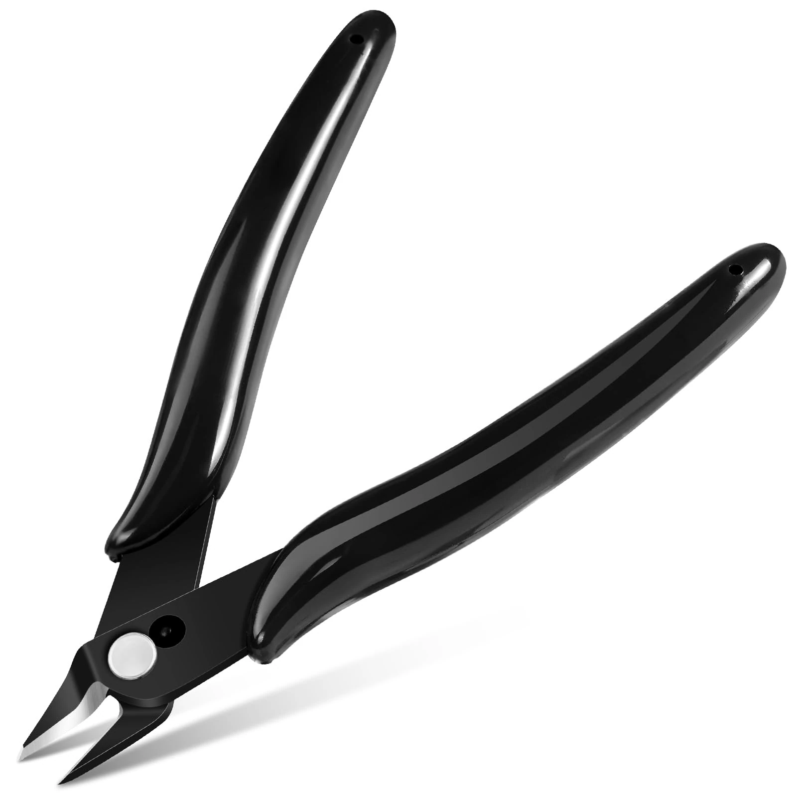 Ainiv 1PC Micro Wire Cutter, Spring-Loaded Side Cutting Pliers Flush Cutters, Precision Diagonal Cutting Pliers in CRV Steel, Wire Snips for Electrical, Homes, Craft, Jewellery, 3D Print Models-Black