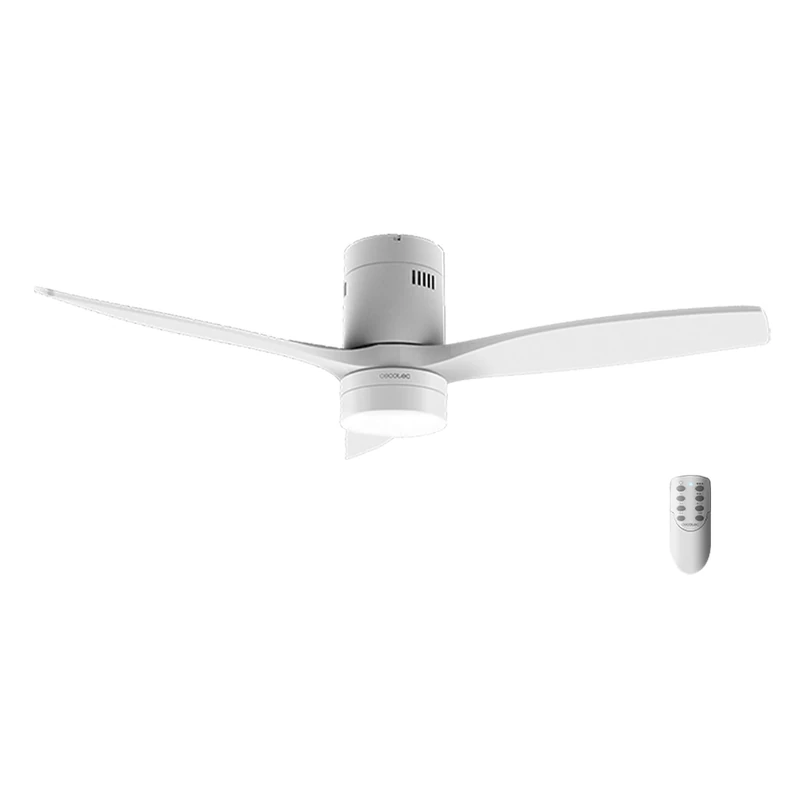 Cecotec Energysilence Aero 5600 Classic White Ceiling Fan with LED Light, 40 W, DC Motor, Diameter 132 cm, 3 Blades, 18 W LED, Timer, 6 Speeds, Remote Control, Summer/Winter Function
