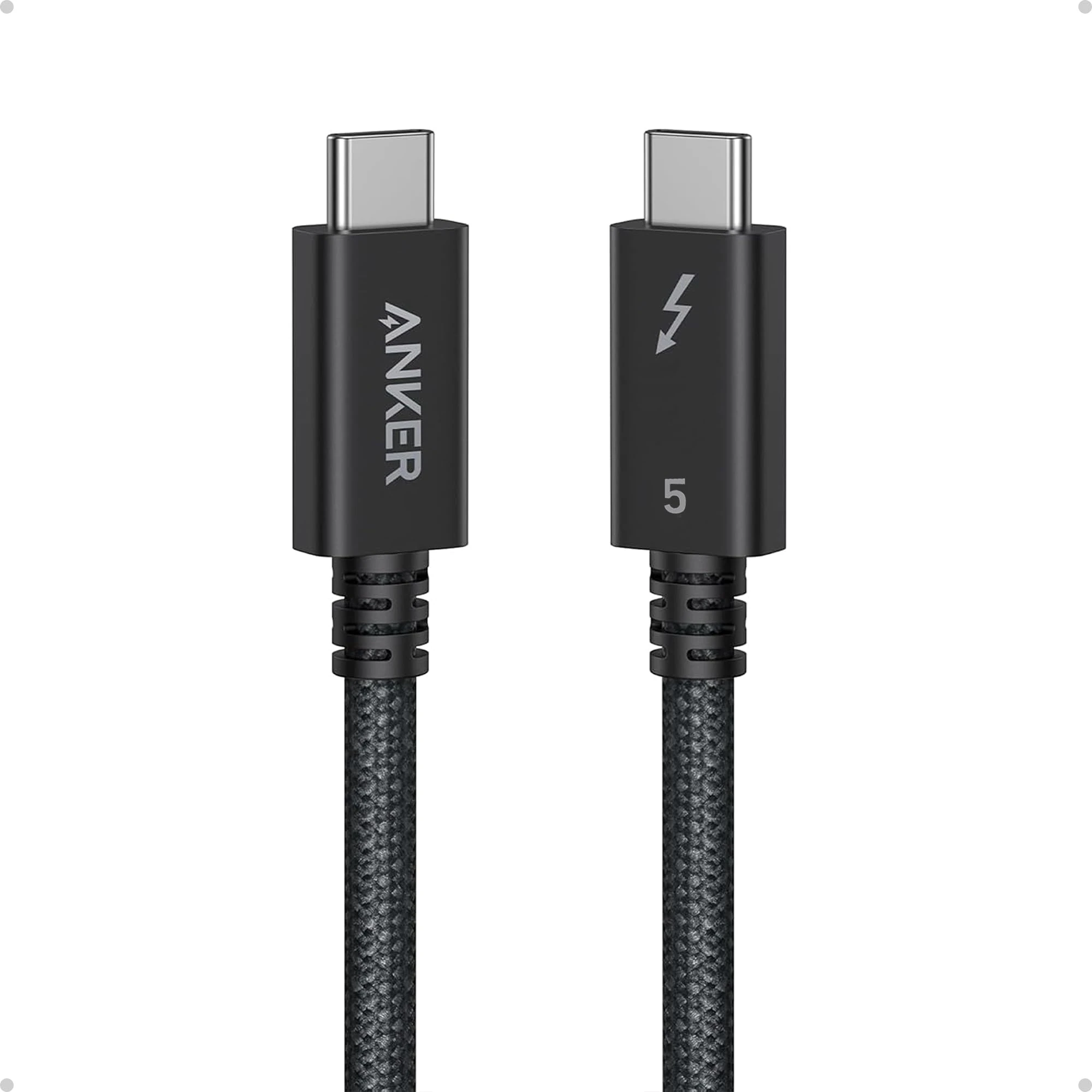 Anker Prime Thunderbolt 5 Cable, 1.7 FT USB C to USB C Cable, 240W Charging, 80Gbps Data Transfer, 8K/4K Displays, for MacBook Pro, iPhone 17/16/15, iPad Pro, and More