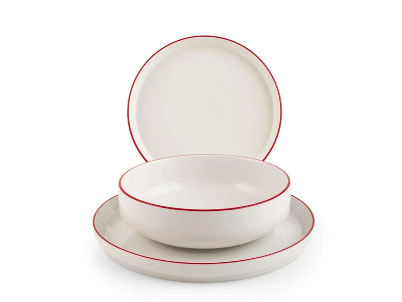 H&h 12-Piece Dinner Set Essence Red