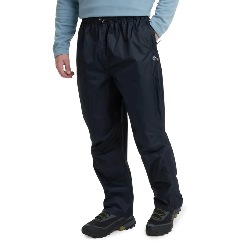 Craghoppers Unisex Ascent II Waterproof Overtrousers Relaxed Fit Packable Black