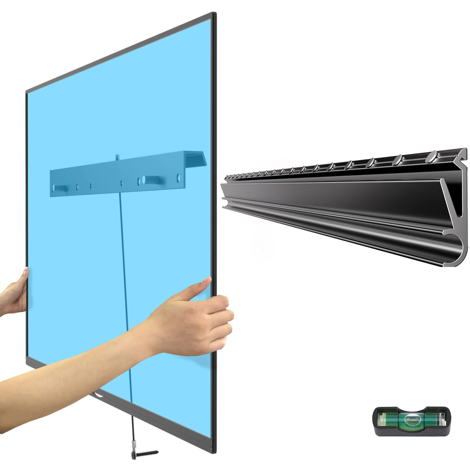 Aetubree TV Wall Bracket without Drilling, Ultra Slim Heavy Duty Universal TV Wall Mount for 26-55 inch Flat Screen TVs, Holds up to 80lbs, Easy Install,Max VESA 400x400mm