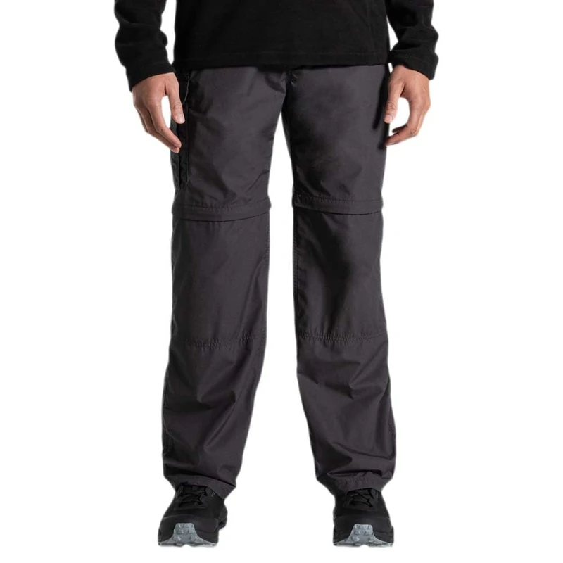 Craghoppers Men's Kiwi Convertible Walking Trousers Relaxed Fit Water Repellent Black