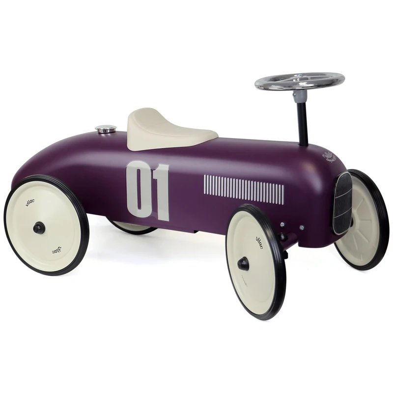 Vilac Vintage Ride-On Car - Metal Body & Rubber Wheels - Purple