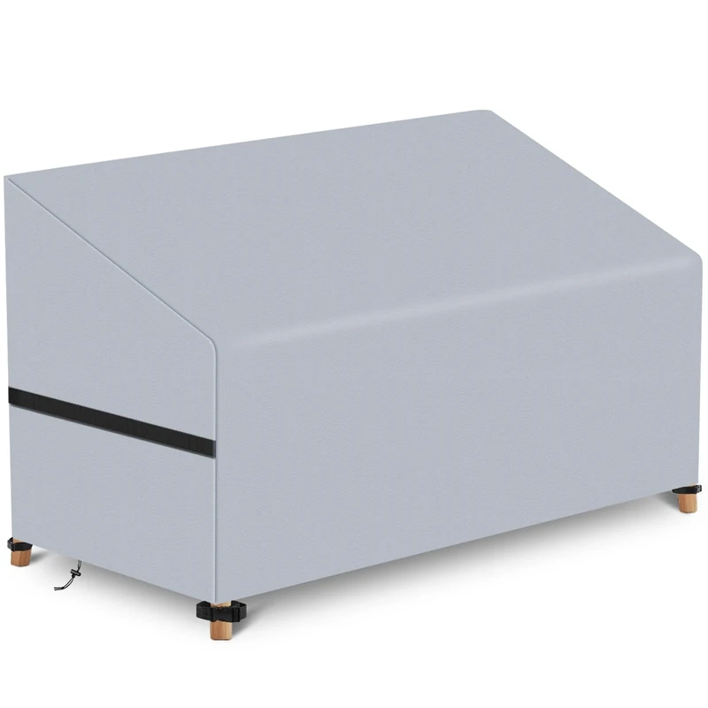 LUSCHEER 2 Seat Garden Bench Covers Waterproof Heavy Duty Oxford Fabric Outdoor Bench Seat Cover Windproof Anti-UV Patio Garden Seat Covers (134x66x66/89cm, Grey)