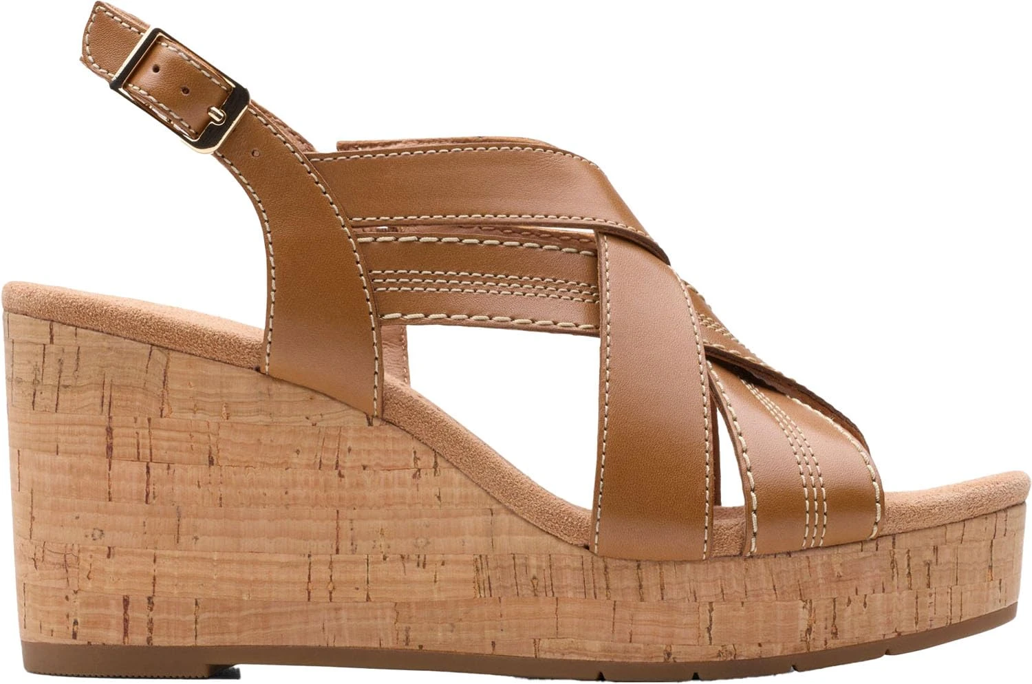 Clarks Women's Sabina Sling, Tan Leathe, 7.5 Wide