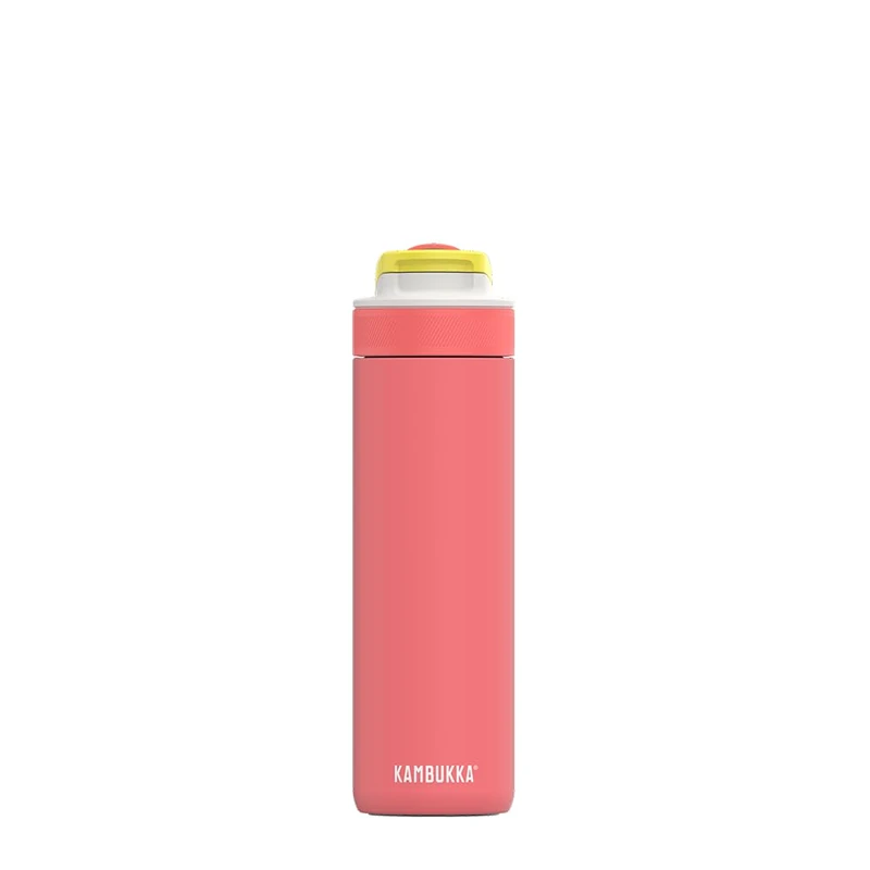 Kambukka Lagoon 600ml / 20oz Insulated Water Bottle with Straw - Leak-Proof, Keeps Cool for 22 Hours, Soft Silicon Spout, Dishwasher Safe Lid, Anti-Slip Base - Premium Stainless Steel - Fluo Fantasy