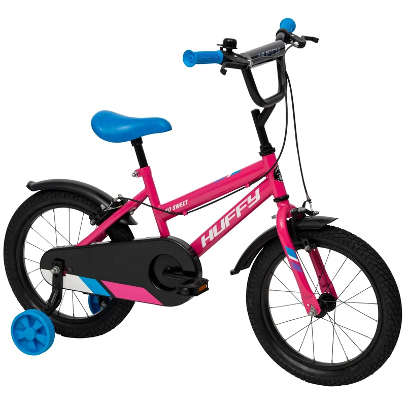 Huffy So Sweet 16" Bike - Rose Pink Removable Stabilisers, Dual Caliper Brakes, Adjustable Seat, Comfort Padded Saddle, Durable Frame, Ideal for Ages 4-6, Safe Kids’ Bicycle