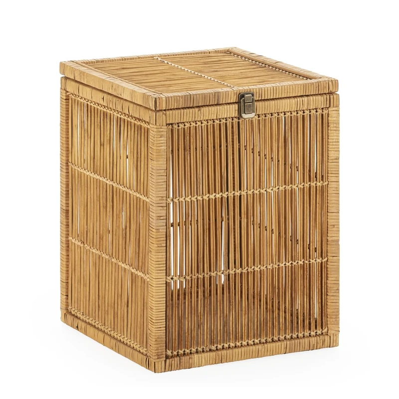 Basket 40.5 x 40.5 x 51 Madera/Ratan Natural/Metal Black