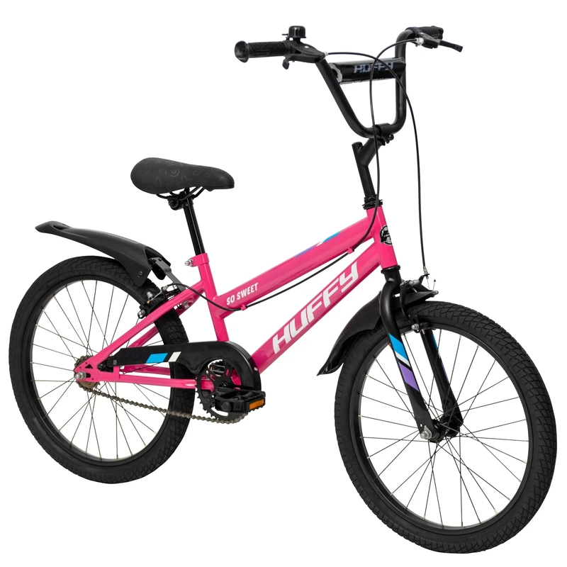 Huffy So Sweet 20" Bike - Rose pink Girls’ Bike, Fun Styling, Dual Caliper Brakes, Adjustable Seat, Comfort Padded Saddle, Durable Frame, Ideal for Ages 5-9, Safe Kids’ Bicycle