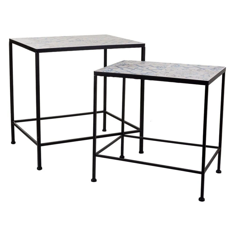 AlexandreHouse Mesas Macetero De Forja Y Mosaic Set 2 Pieces