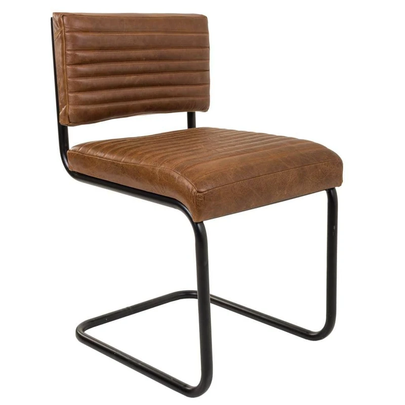 AlexandreHouse Silla De Metal Y Piel - Metal and Leather Chair