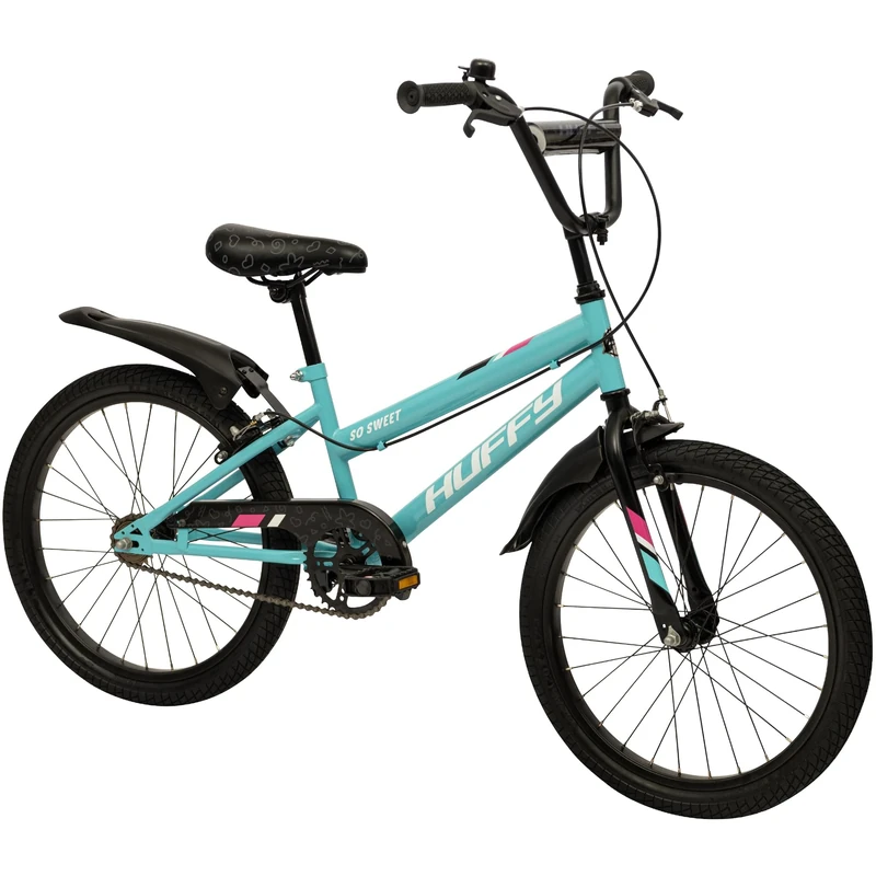 Huffy So Sweet 20" Bike - Pool Blue Girls’ Bike, Fun Styling, Dual Caliper Brakes, Adjustable Seat, Comfort Padded Saddle, Durable Frame, Ideal for Ages 5-9, Safe Kids’ Bicycle