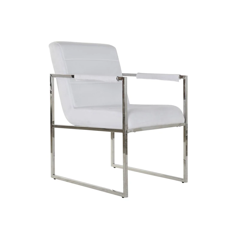 ARMCHAIR STEEL POLYESTER 75X57X92 WHITE