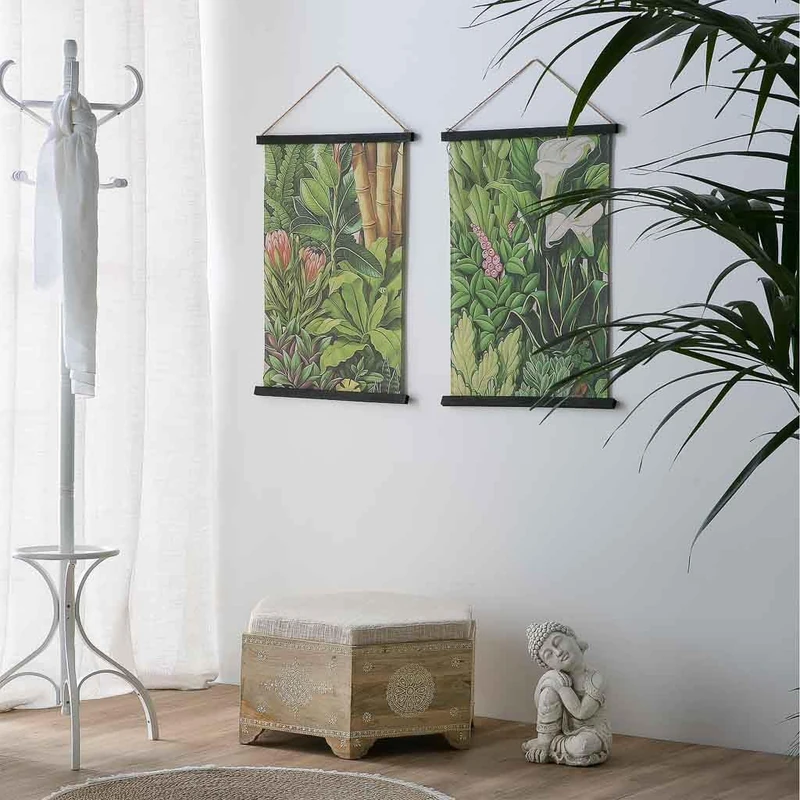 AlexandreHouse Banqueta De Madera Pintado Artesanal Y with Cojin Brown