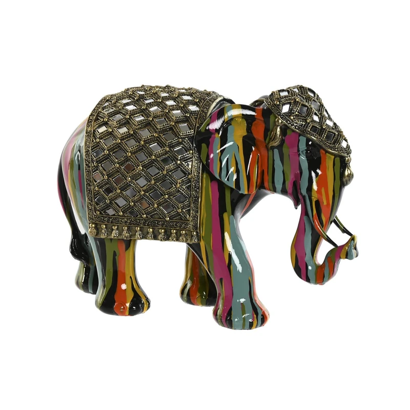 Resin Figure 31 x 14 x 22 cm Multicoloured Elephant