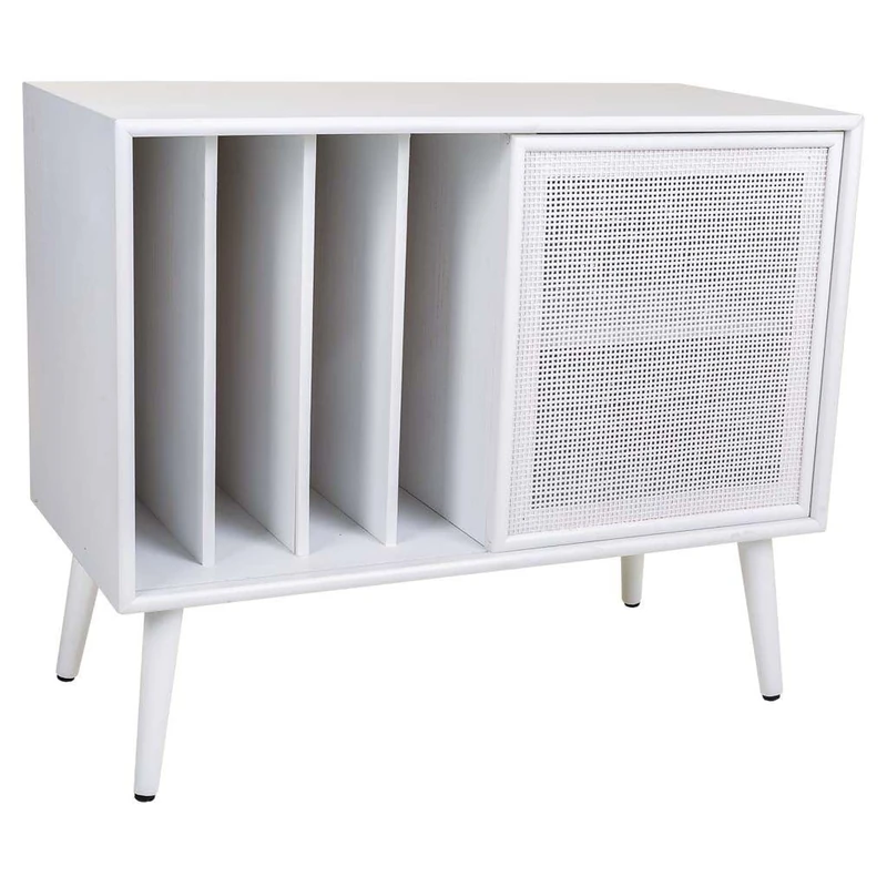AlexandreHouse Mueble Bajo De Madera Y Rejilla En Blanco