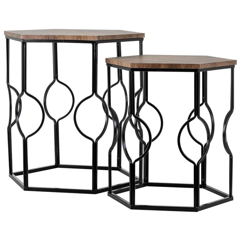 AlexandreHouse Mesas Set of 2 Pieces of Metal Black - Image 1