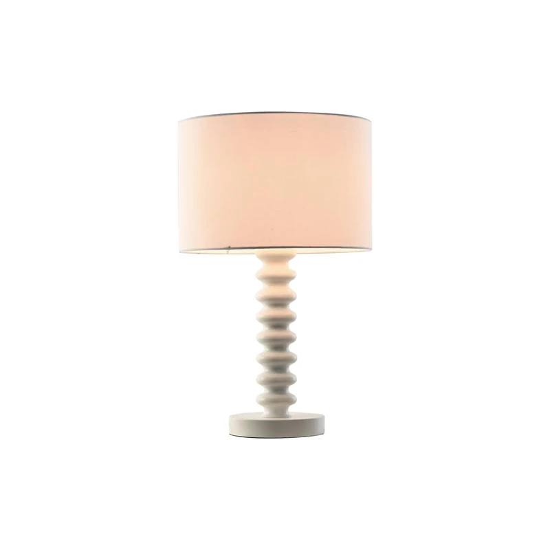 AlexandreHouse SOBREMESA Metal Polyester LAMP 30X30X50 Blanco - Image 1