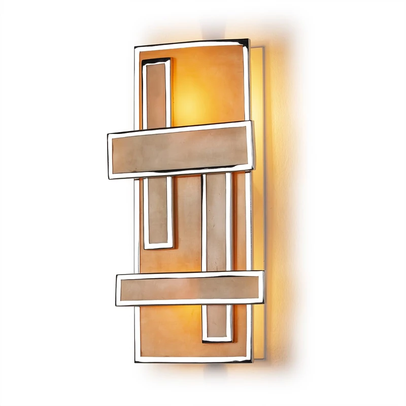 AlexandreHouse Applique Acrylic Amber and Silver Metal Decor