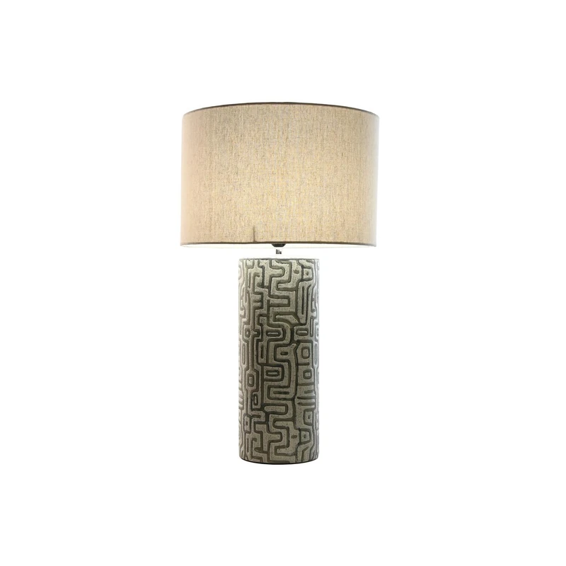 AlexandreHouse SOBREMESA LAMP Ceramic Linen 42X42X73 Blanco