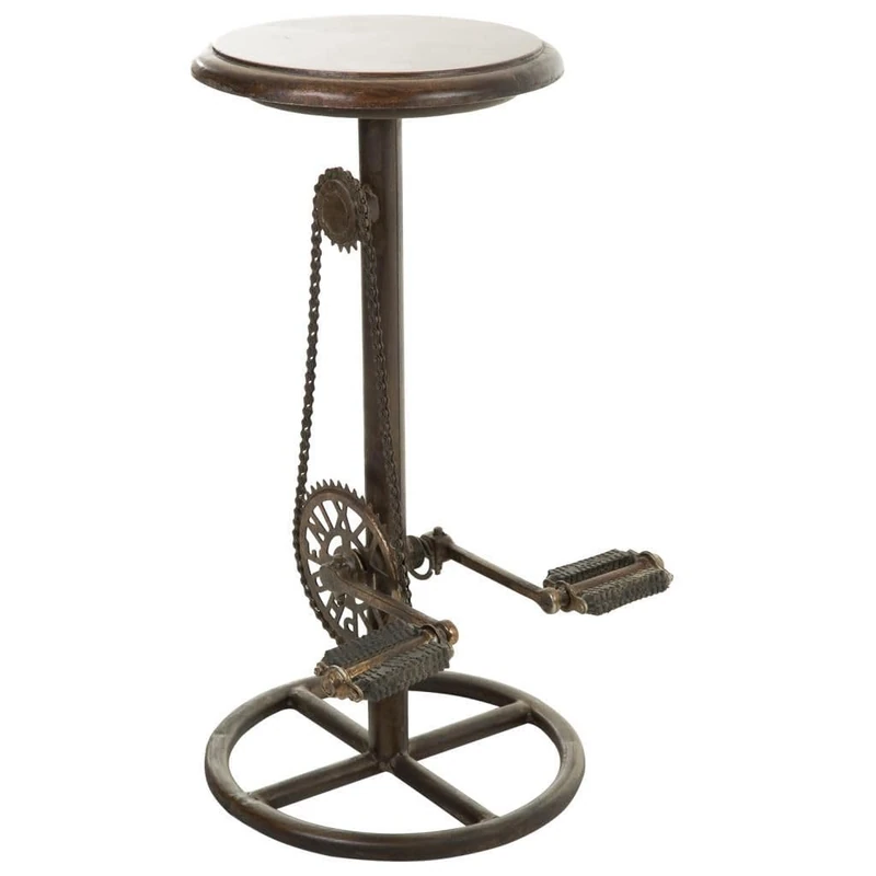 AlexandreHouse Taburete De Metal Y Madera Stool